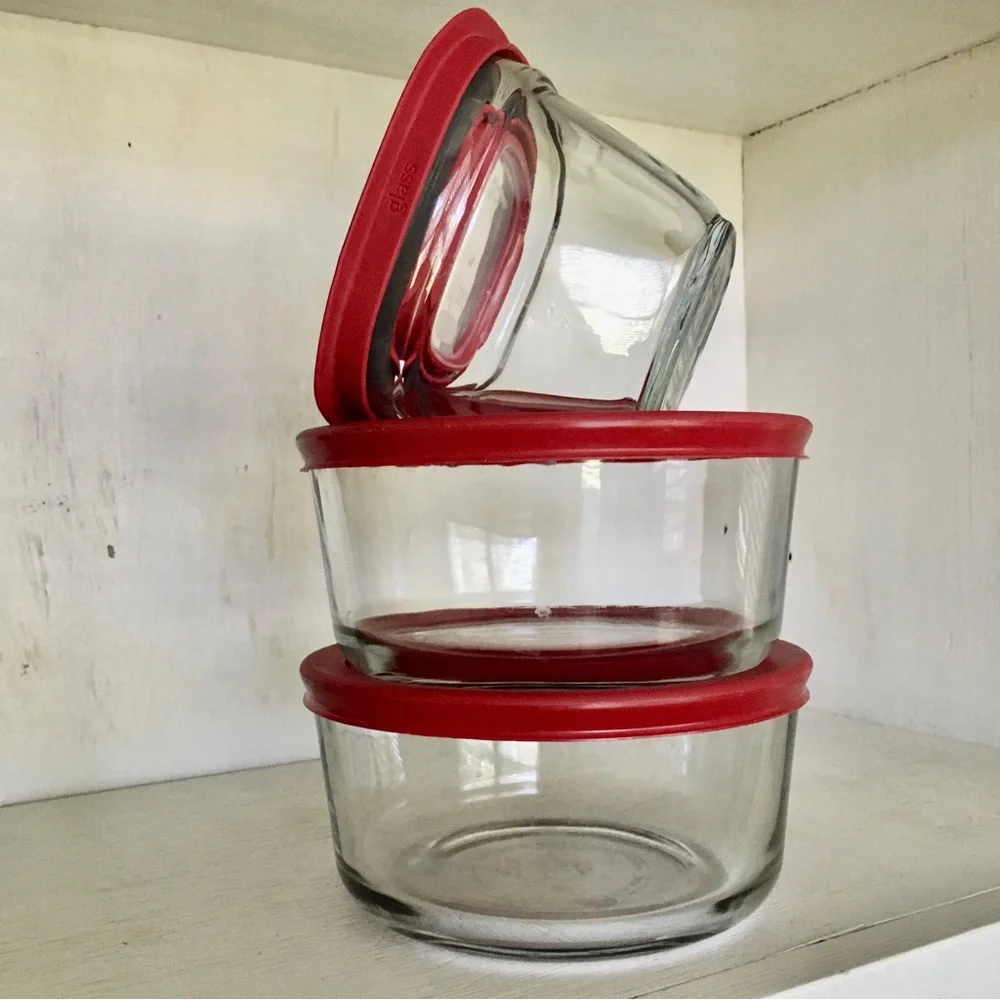LP Bundle 3 Glass Food Storage Bowls | Anchor Hocking 4-Cup + Rubbermaid 1.5 Cup